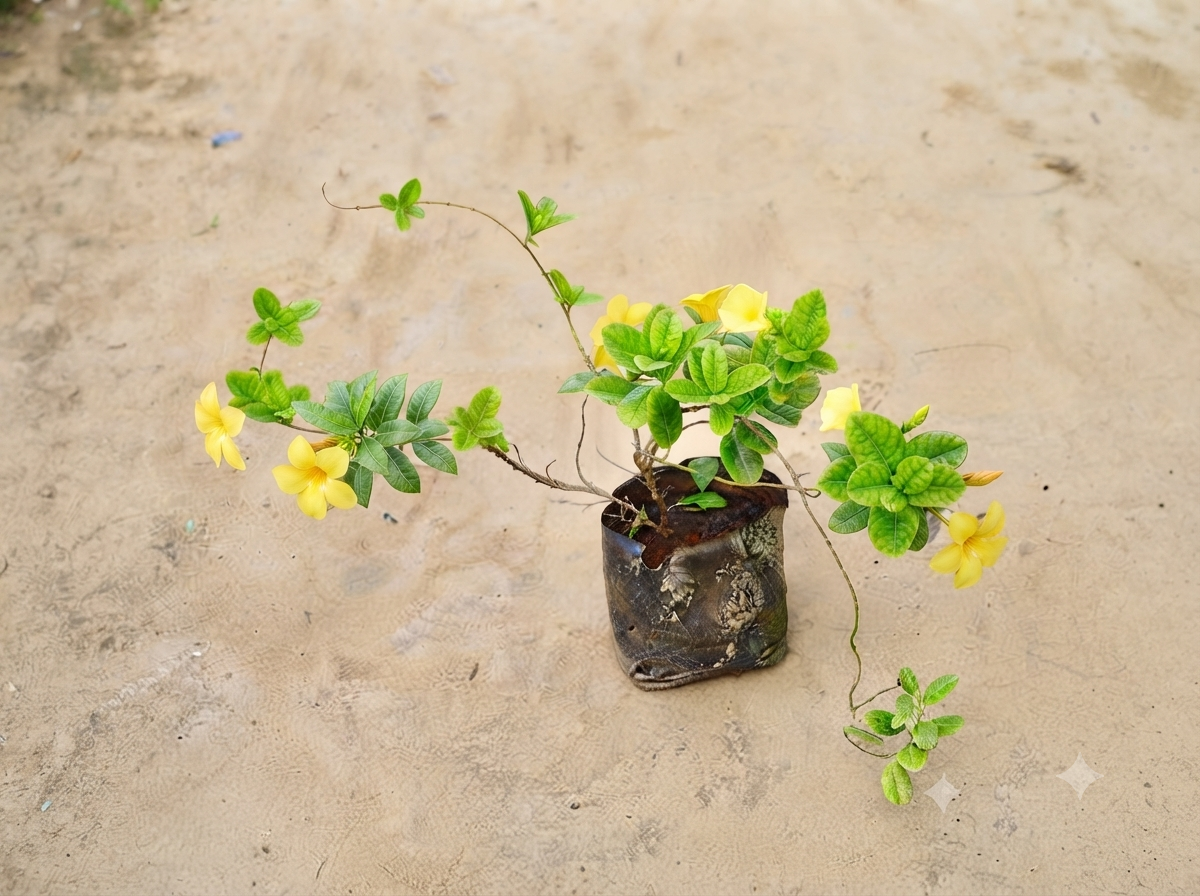 Allamanda Yellow Flower plant in 7 Inch Nursery