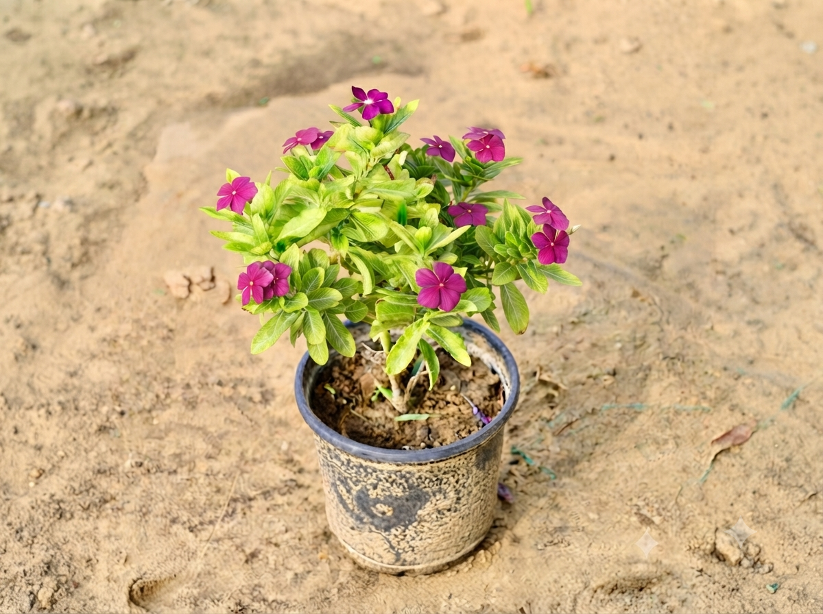 Hybrid Sadabahar In 6 Inch Nursery Pot